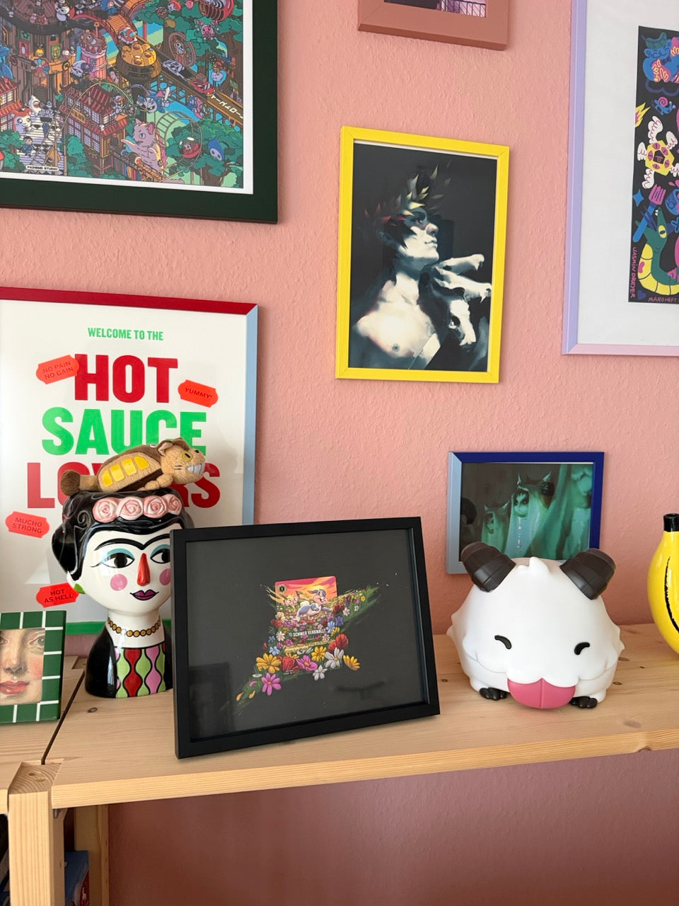 Twitterpated Lorcana card in a frame with a painted background